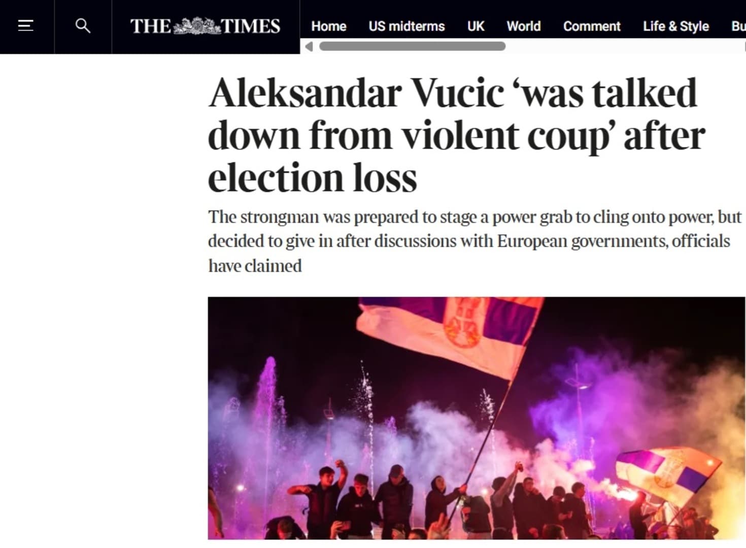 The Times: Vučić navodno pripremao nasilno zadržavanje vlasti, pa odustao nakon poziva iz Evrope - slika 1
