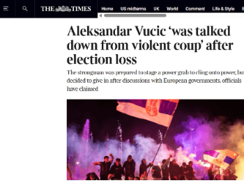 The Times: Vučić navodno pripremao nasilno zadržavanje vlasti, pa odustao nakon poziva iz Evrope
