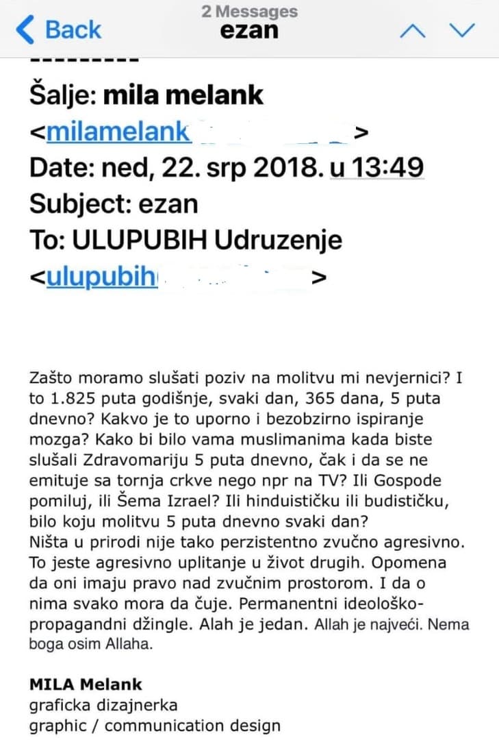 Melank: Zašto moramo slušati ezan? To je bezobzirno ispiranje mozga! - slika 1