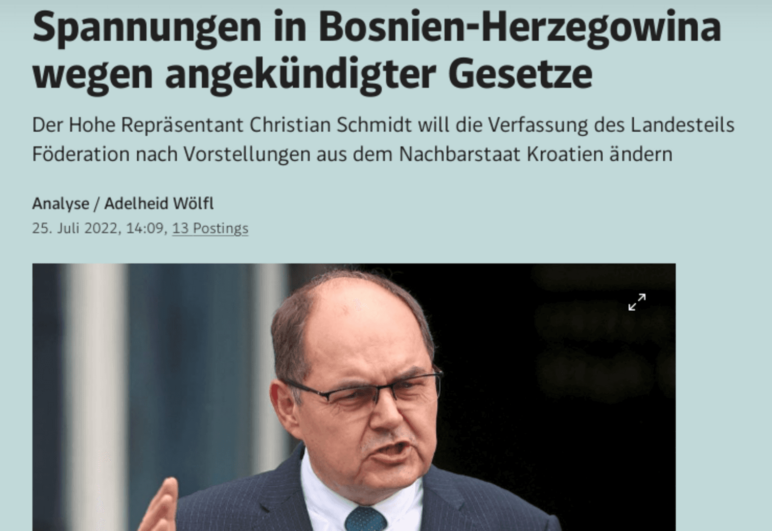 Der Standard: Visoki predstavnik mijenja izborni zakon u skladu sa željama Hrvatske - slika 1