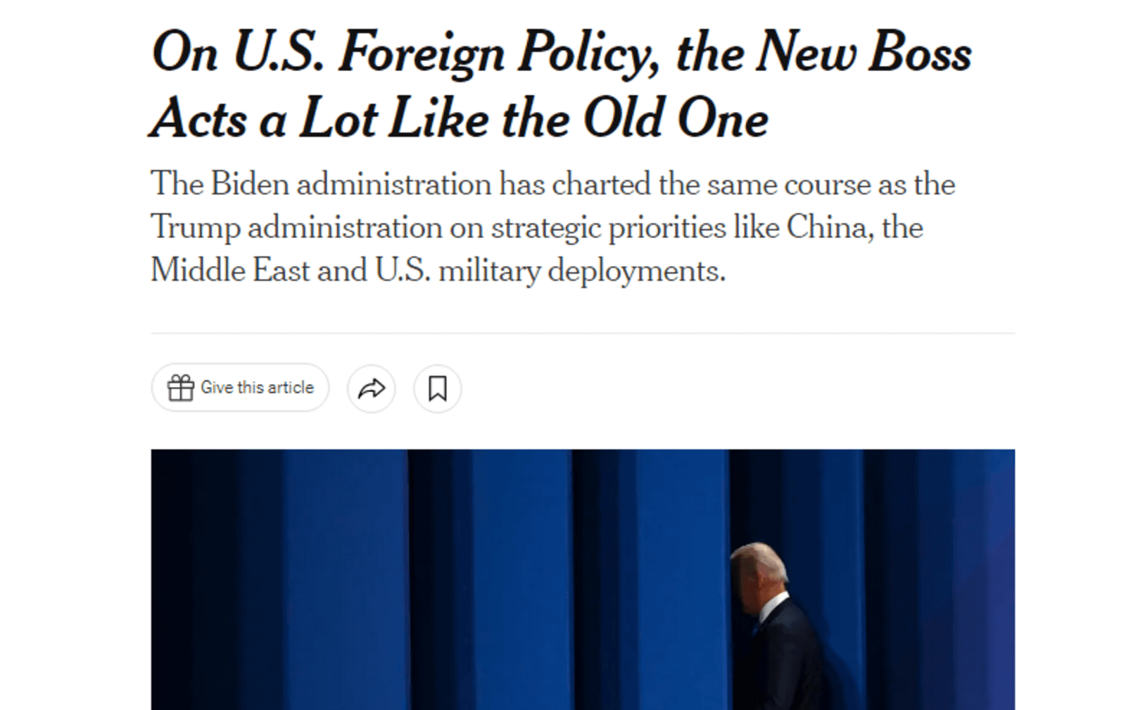 NYT: Zašto Biden nastavlja Trumpovu vanjsku politiku - slika 1