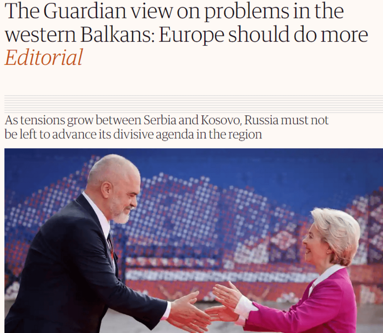 The Guardian: Pogled na probleme na zapadnom Balkanu: Evropa mora uraditi više - slika 1