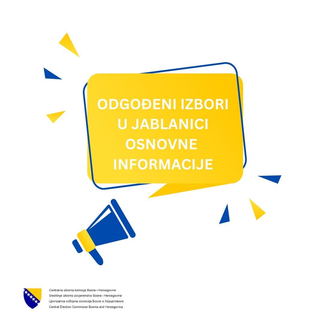 Izbori u Jablanici 3. novembra. CIK dao posebno saopćenje - slika 1